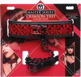 Master Series Crimson Tied Bondage Collar With Leash Collars and Leads